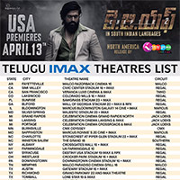 KGF 2 Movie USA Theaters List