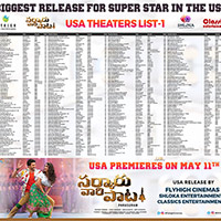 Sarkaru Vaari Paata Movie U S A Theaters List