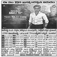 Tees Maar Khan Movie Nizam Theaters List