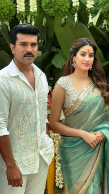 RamCharan, JanhviKapoor from the pooja ceremony of RC16.